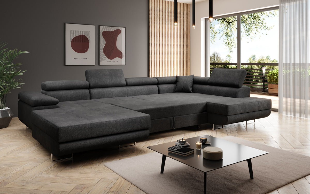 Designer Sofa Lago med sove- og klapsfunktion i bouclé