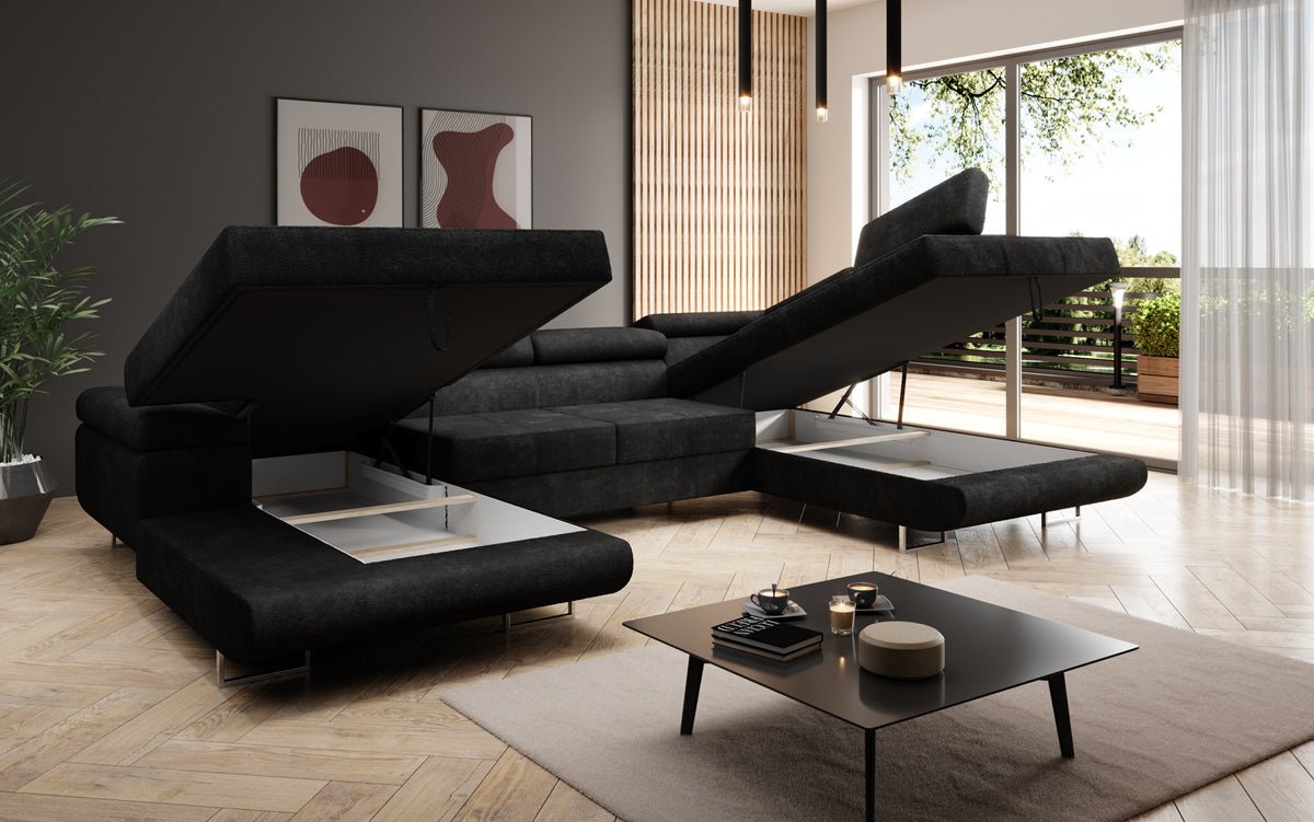Designer Sofa Lago med sove- og klapsfunktion i bouclé