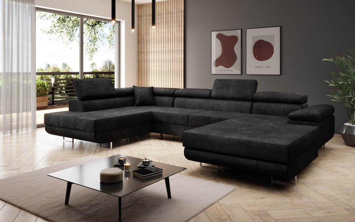 Designer Sofa Lago med sove- og klapsfunktion i bouclé