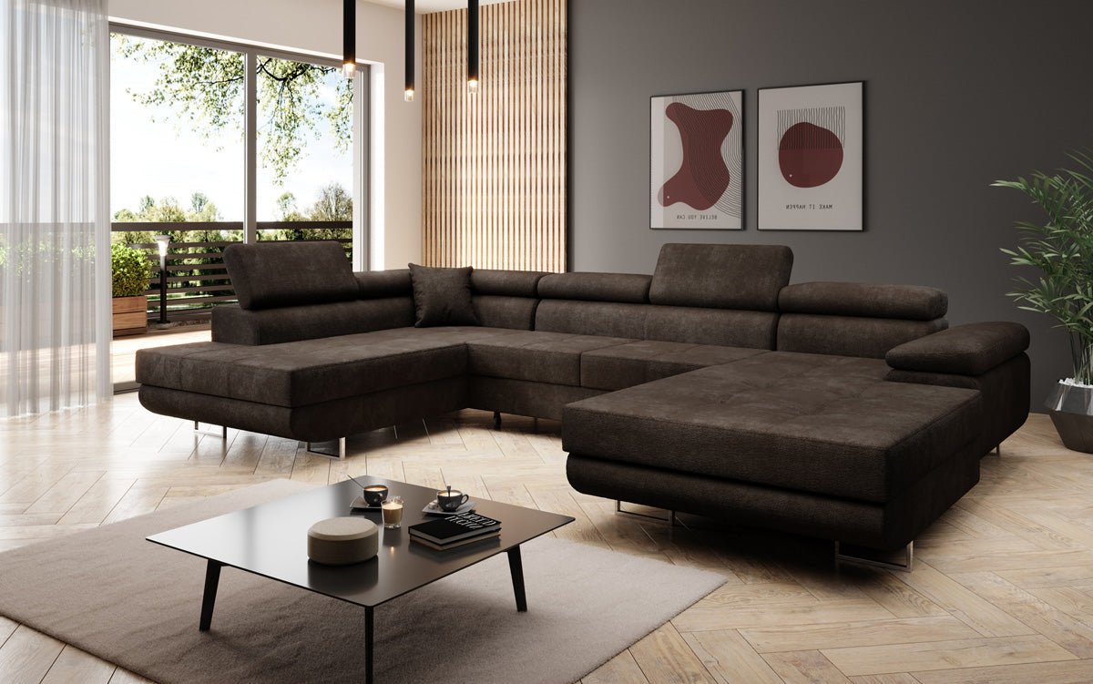 Designer Sofa Lago med sove- og klapsfunktion i bouclé