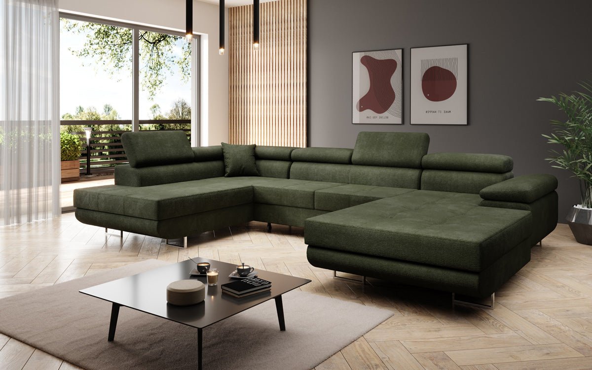Designer Sofa Lago med sove- og klapsfunktion i bouclé