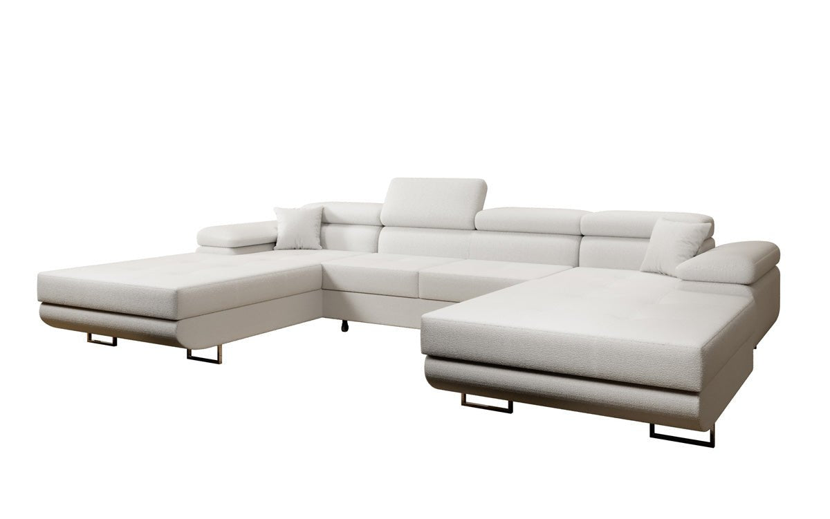 Designer Sofa Calvera U med sove- og klapsystem i bouclé