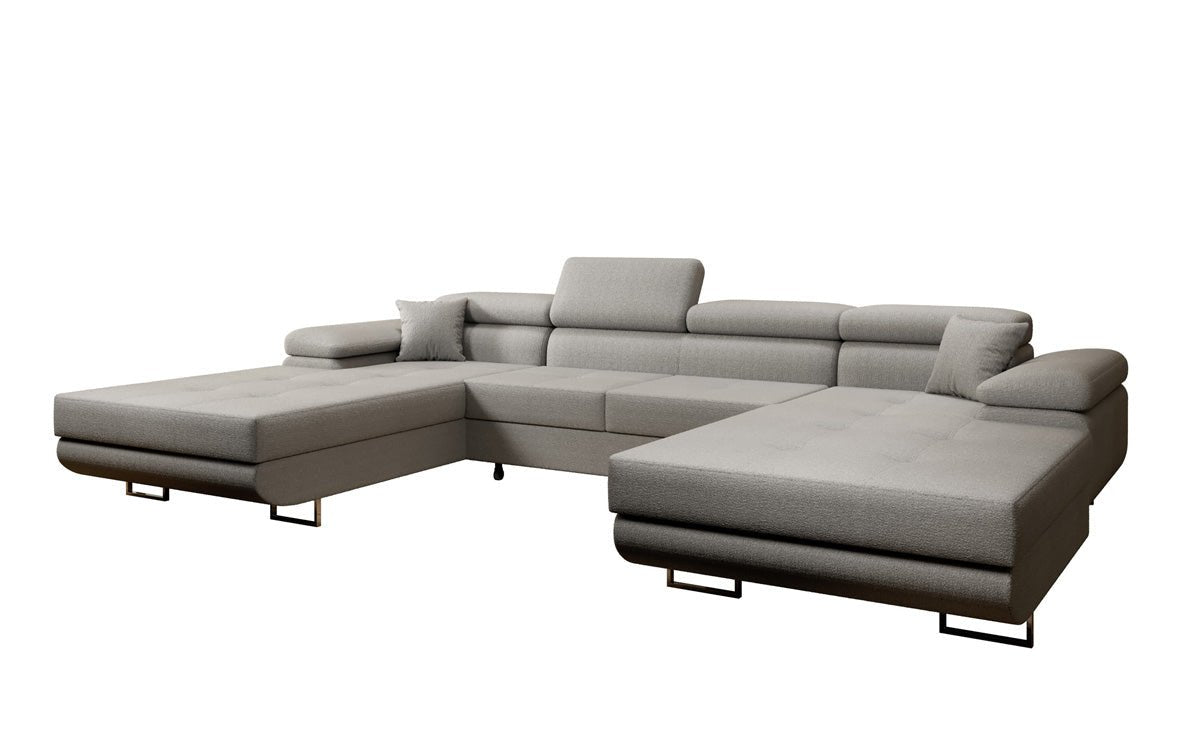 Designer Sofa Calvera U med sove- og klapsystem i bouclé