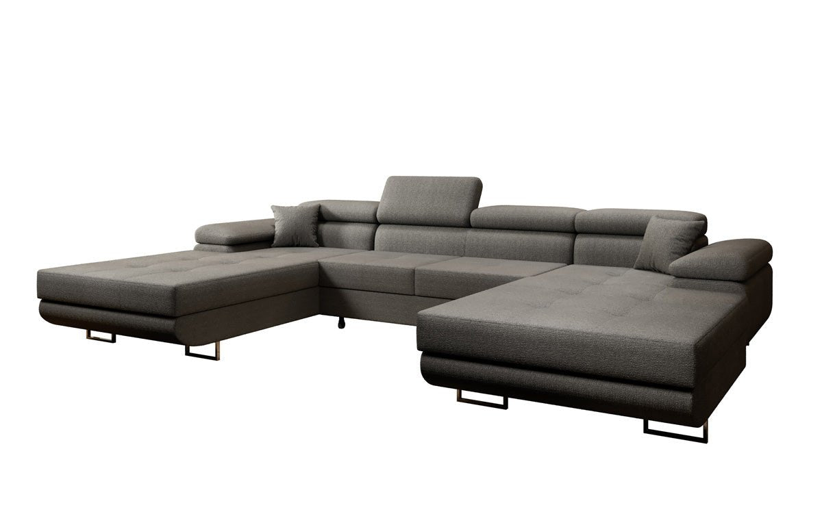 Designer Sofa Calvera U med sove- og klapsystem i bouclé