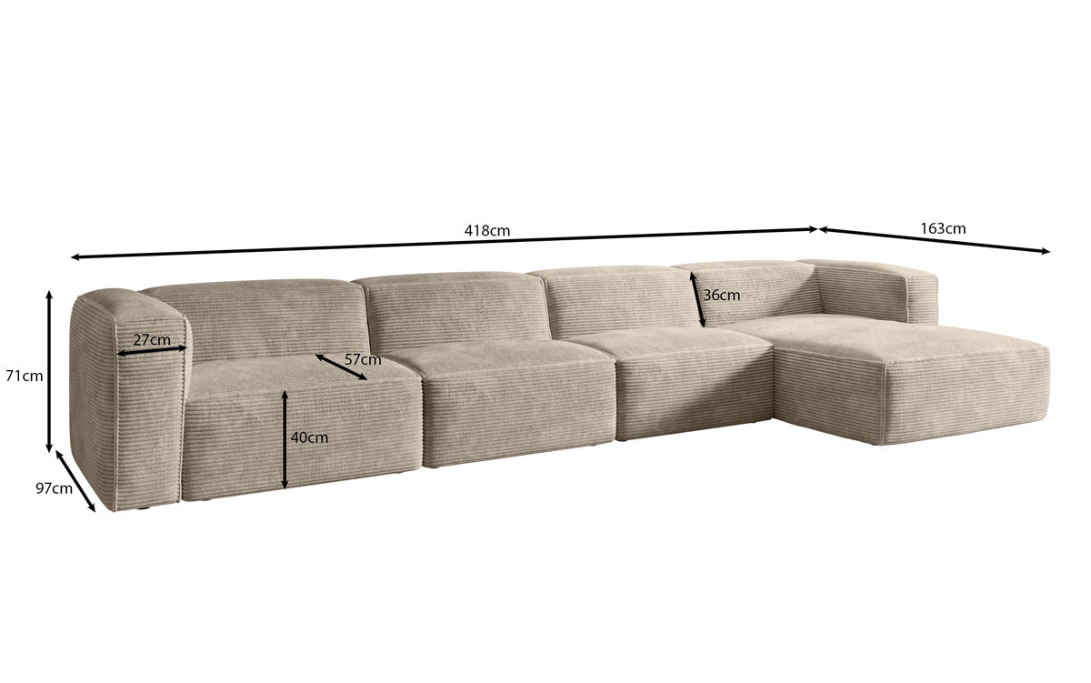 Designer Sofa Comfy L Maxi i kord