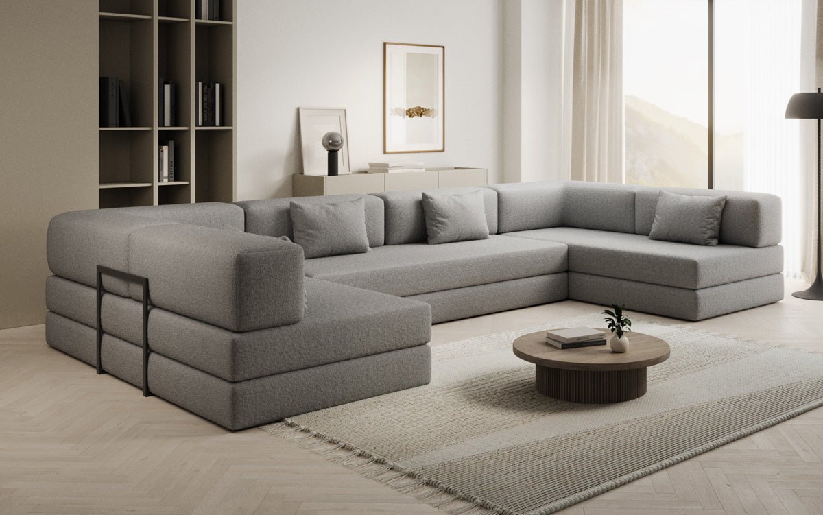 Designer Sofa Lazy U i Bouclé