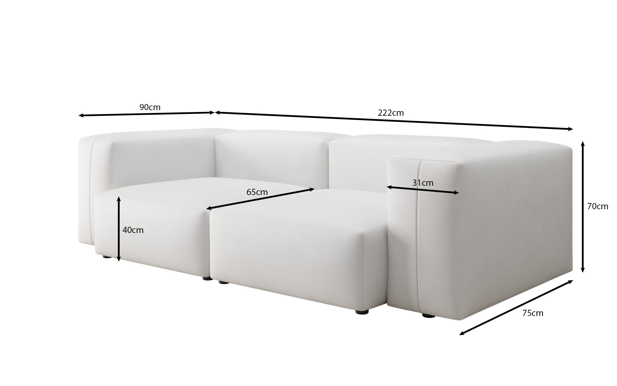 Designer 2-personers sofa Snug i ægte læder