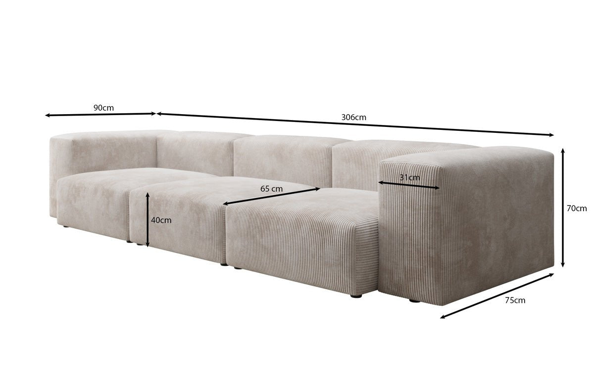 Designer 3-sæders sofa Snug i fløjl