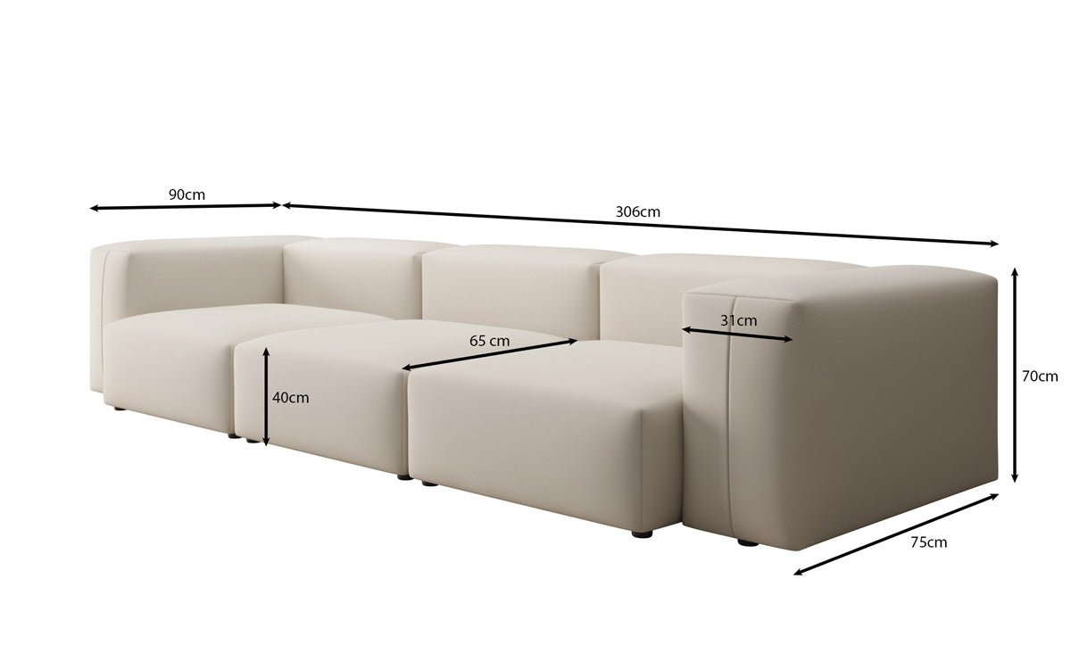 Designer 3-personers sofa Snug i Stof