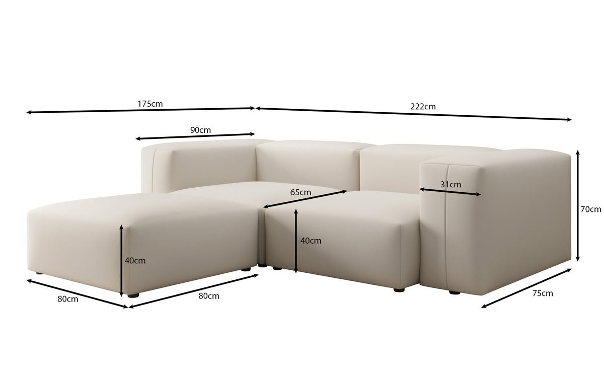 Designer L Sofa Snug Mini i Stof
