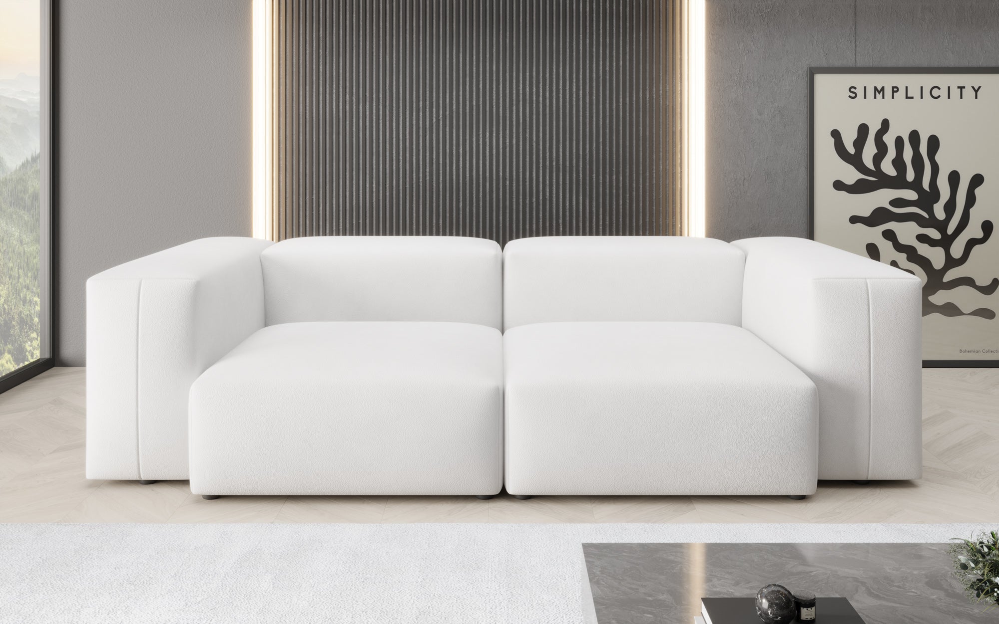 Designer 2-personers sofa Snug i ægte læder