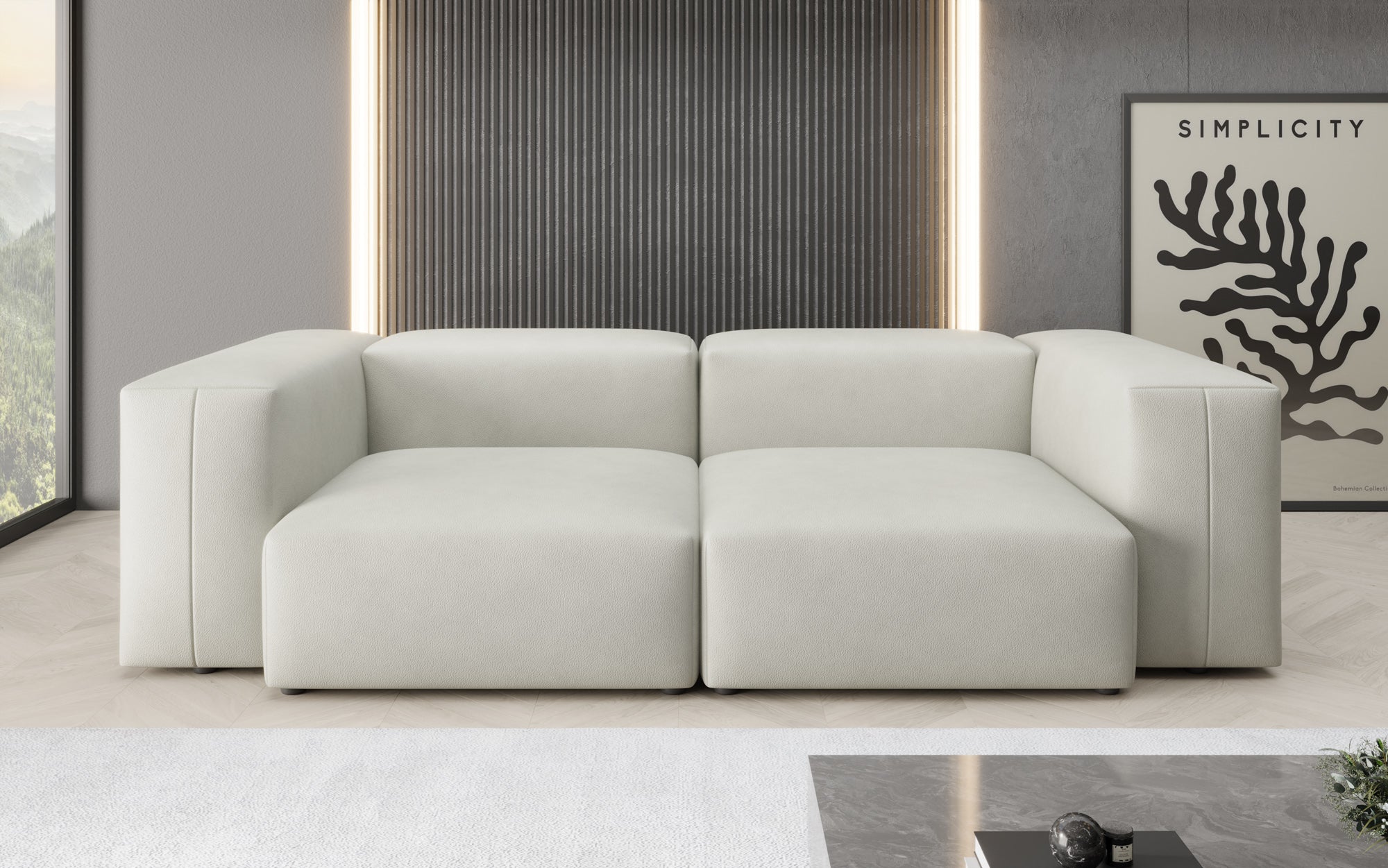 Designer 2-personers sofa Snug i ægte læder