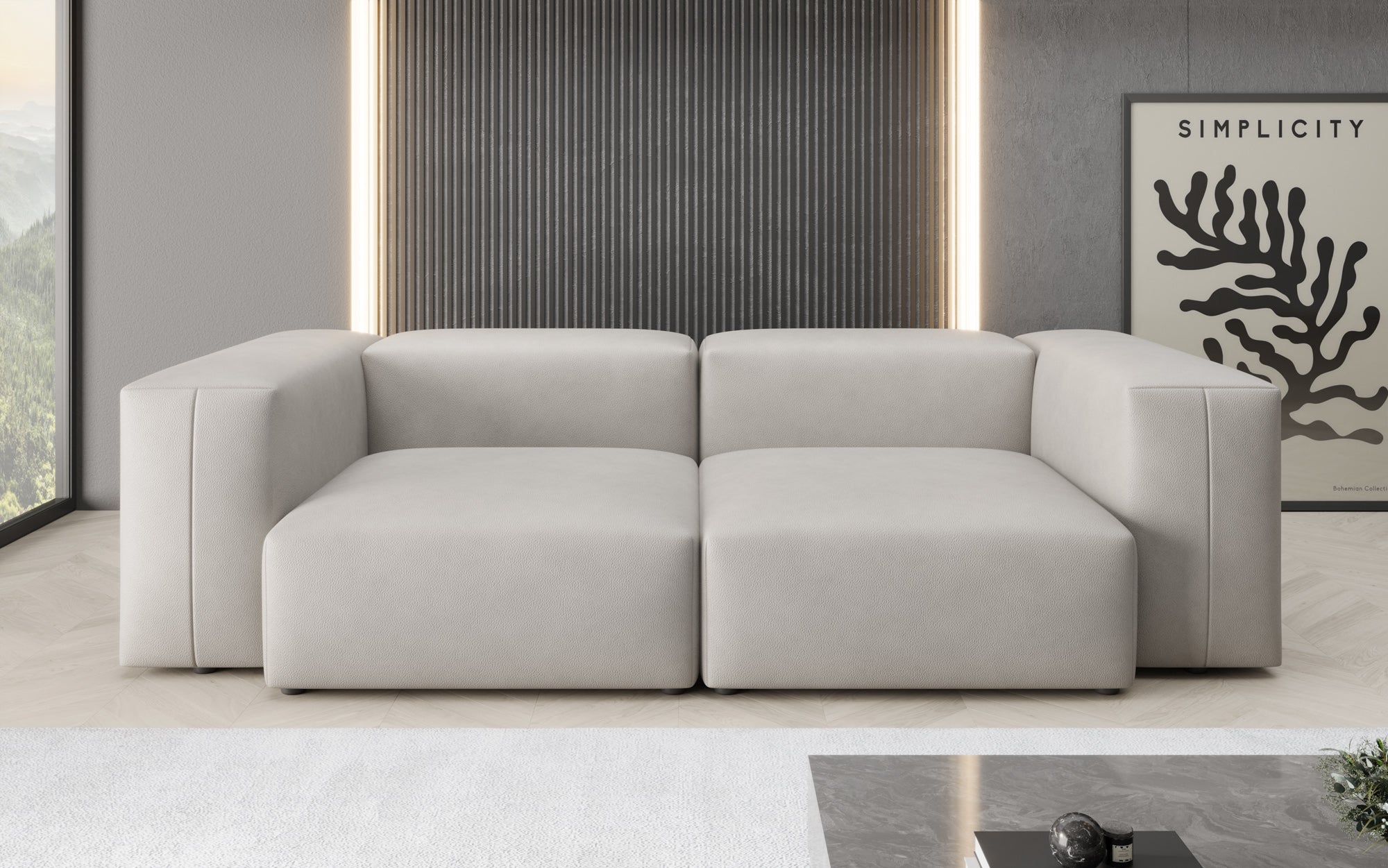 Designer 2-personers sofa Snug i ægte læder