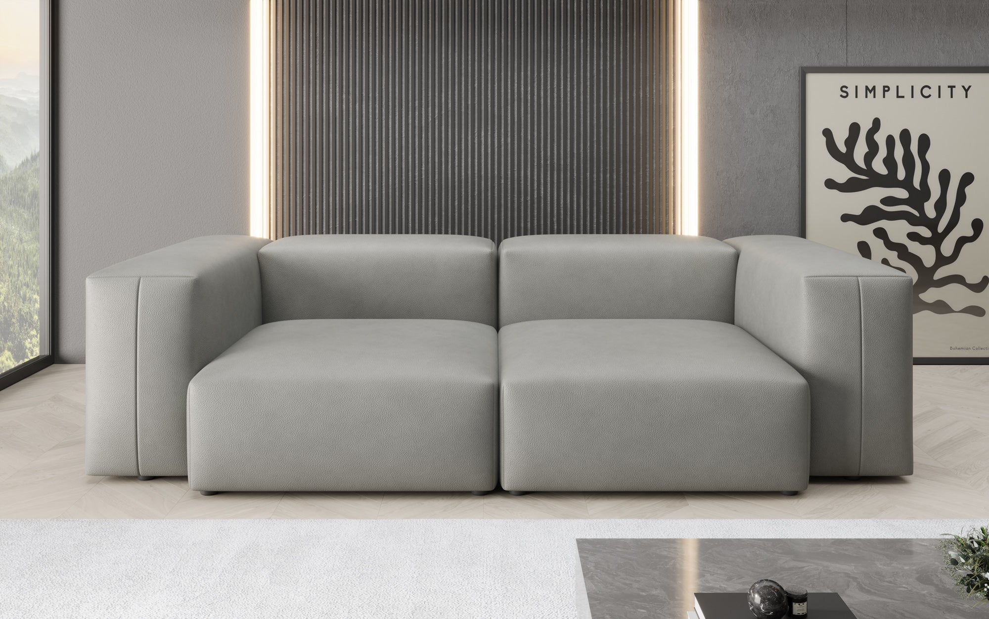 Designer 2-personers sofa Snug i ægte læder