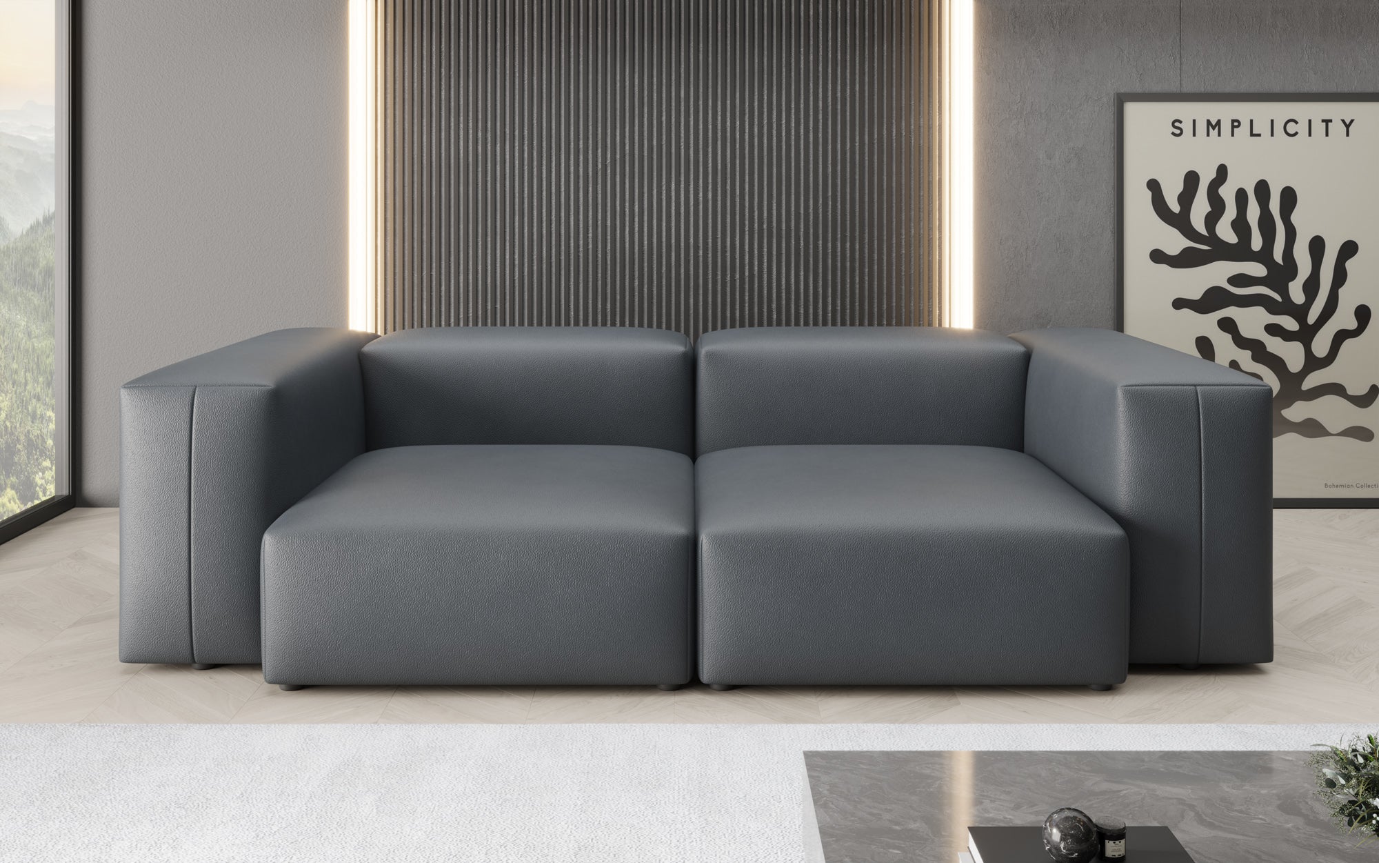 Designer 2-personers sofa Snug i ægte læder