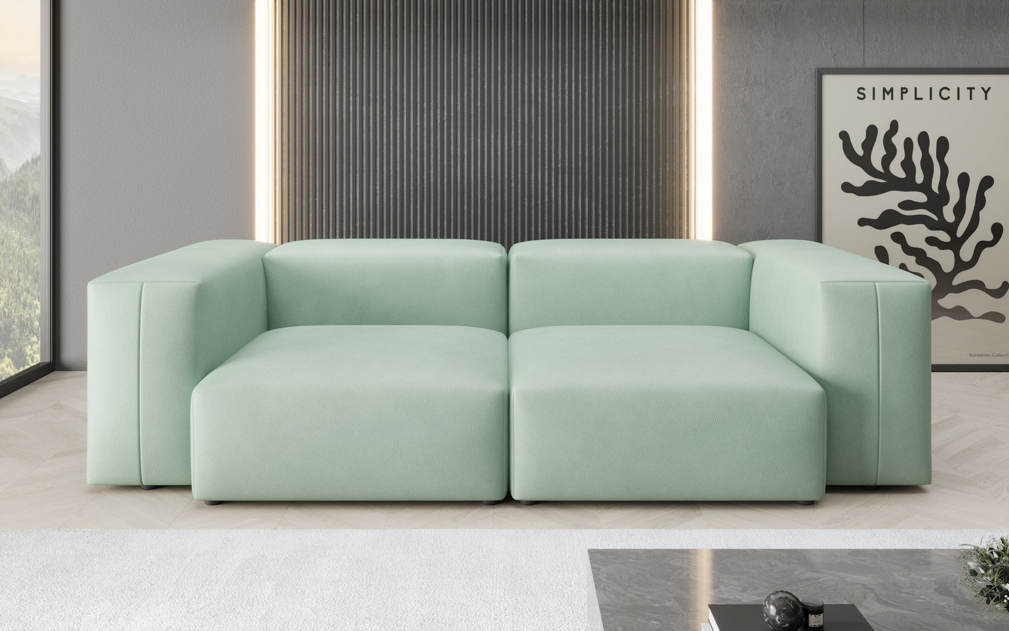 Designer 2-personers sofa Snug i ægte læder