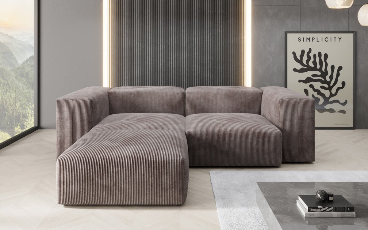 Designer L-sofa Snug Mini i kord