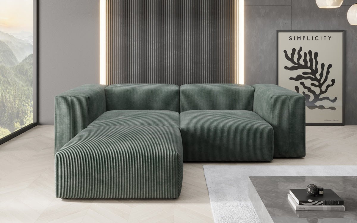 Designer L-sofa Snug Mini i kord