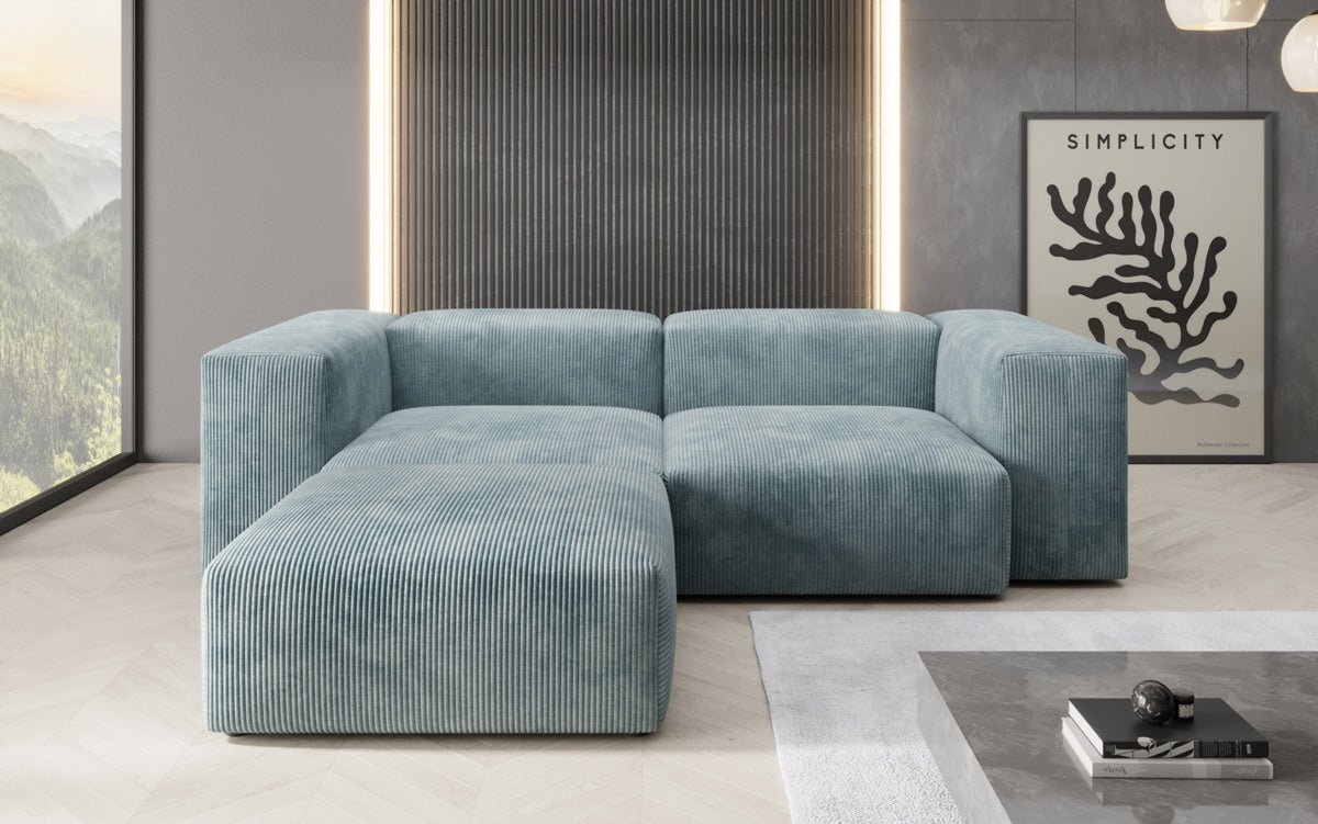 Designer L-sofa Snug Mini i kord