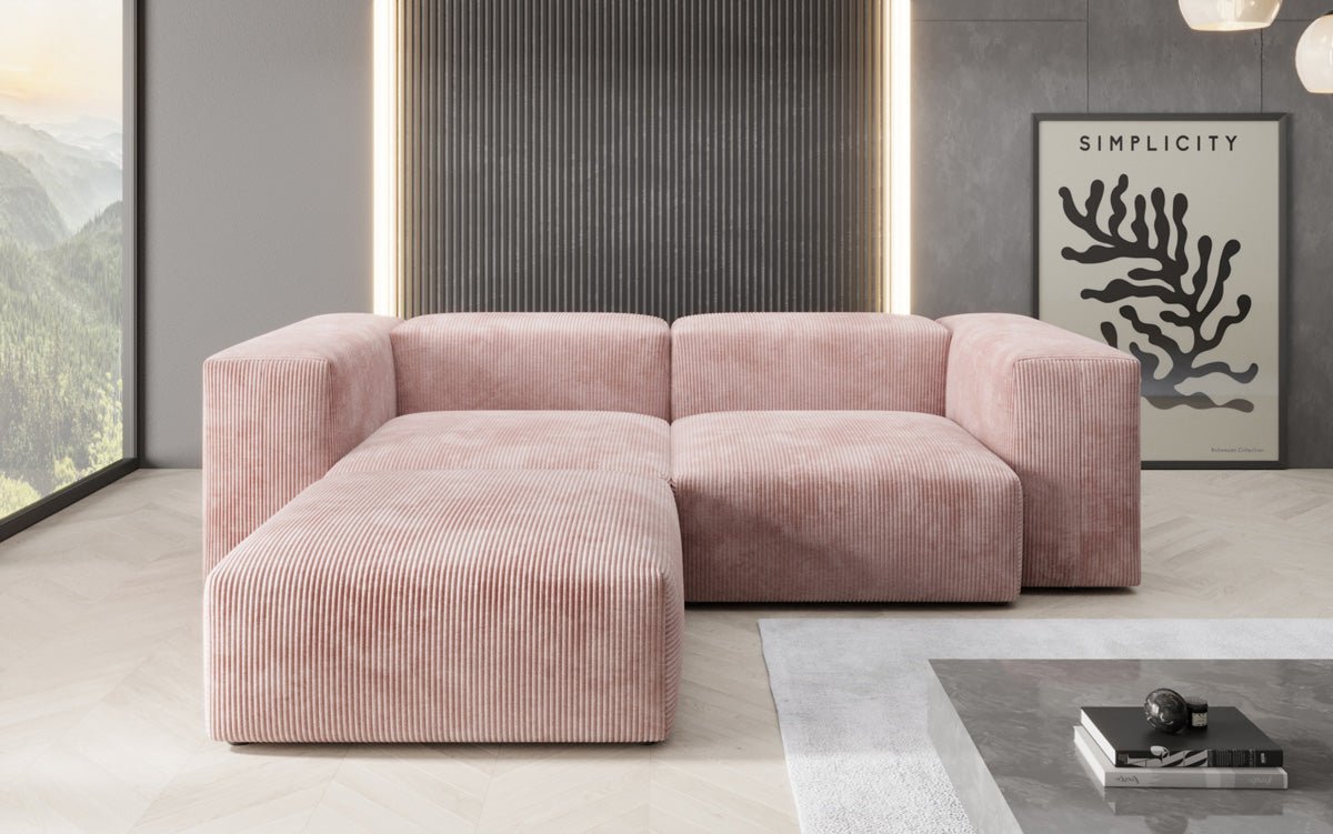 Designer L-sofa Snug Mini i kord