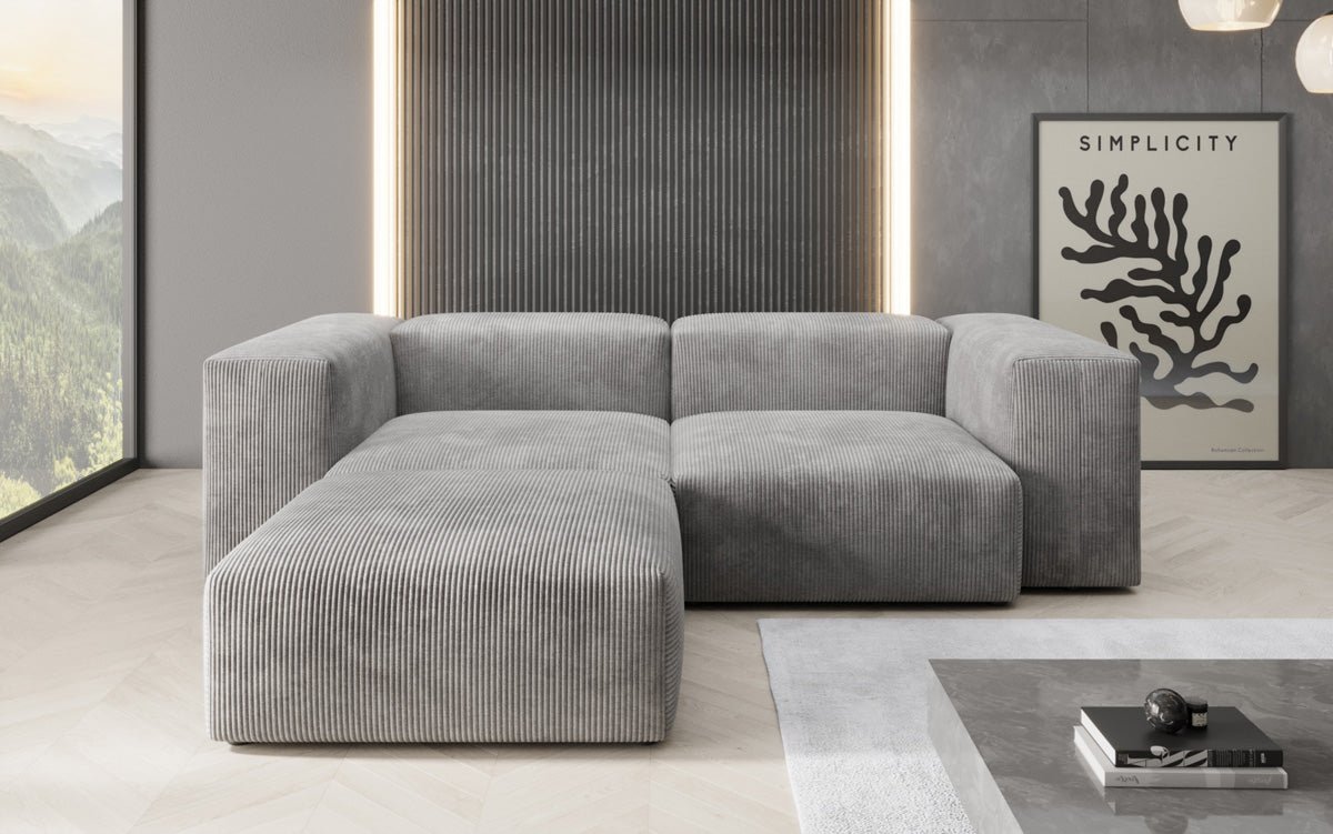 Designer L-sofa Snug Mini i kord