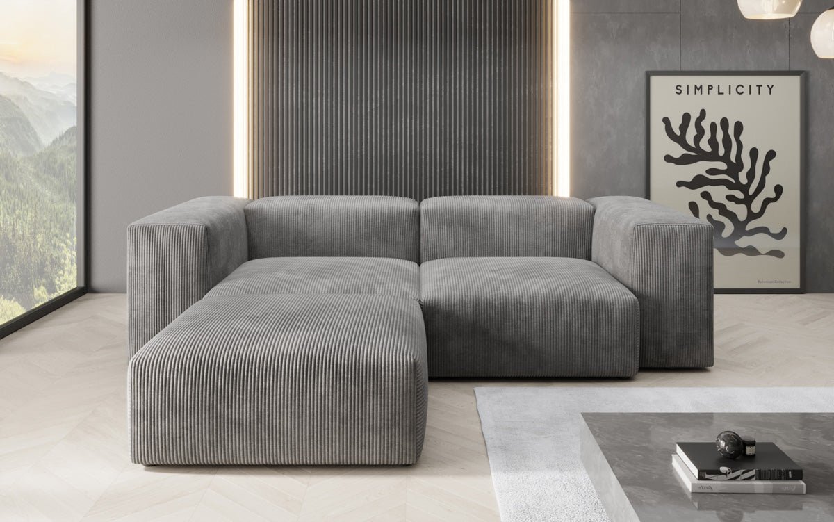 Designer L-sofa Snug Mini i kord
