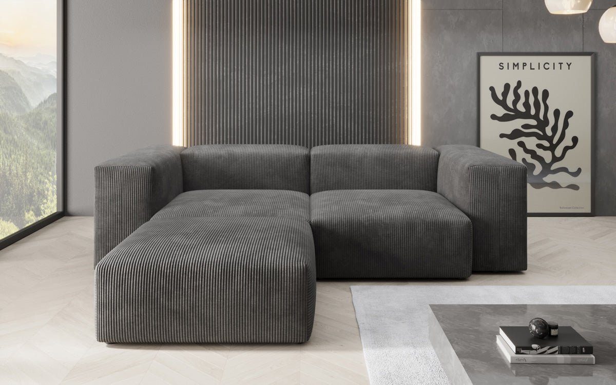 Designer L-sofa Snug Mini i kord
