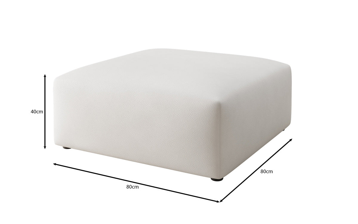 Sidebord 80 cm Snug af ægte læder