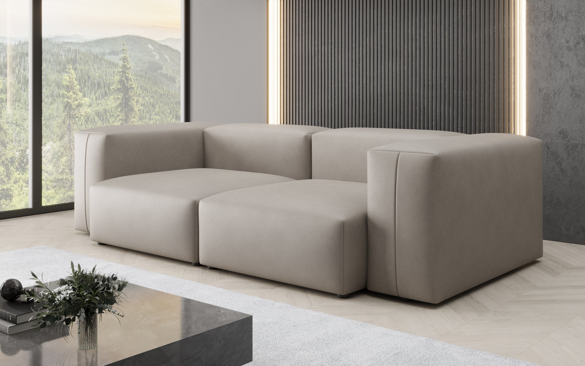 Designer 2-personers sofa Snug i ægte læder