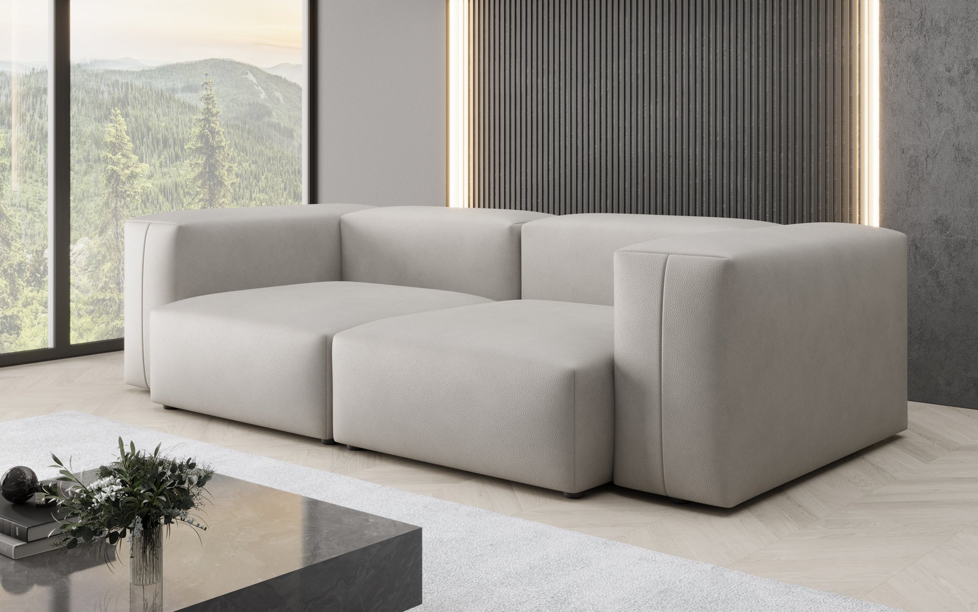 Designer 2-personers sofa Snug i ægte læder