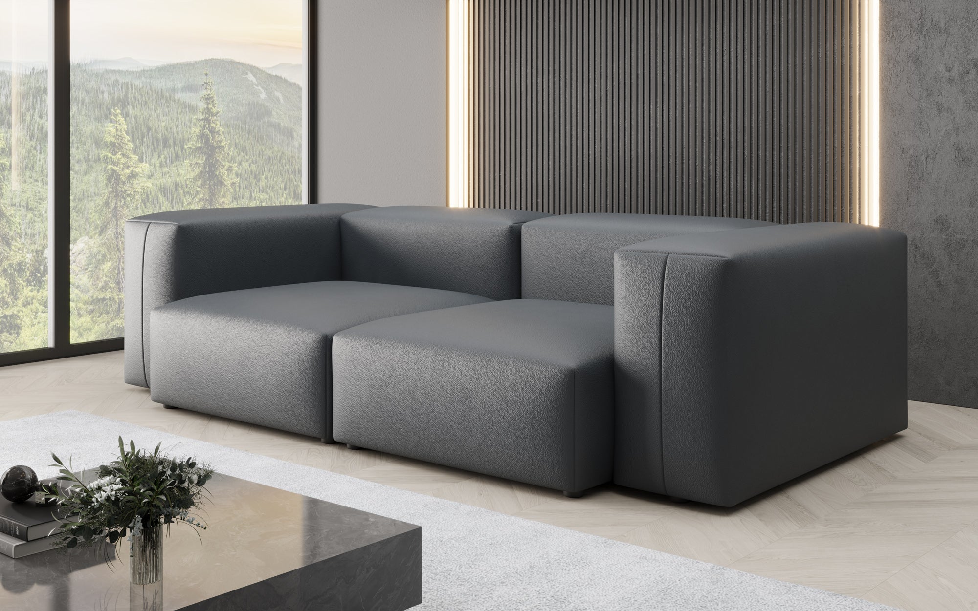 Designer 2-personers sofa Snug i ægte læder