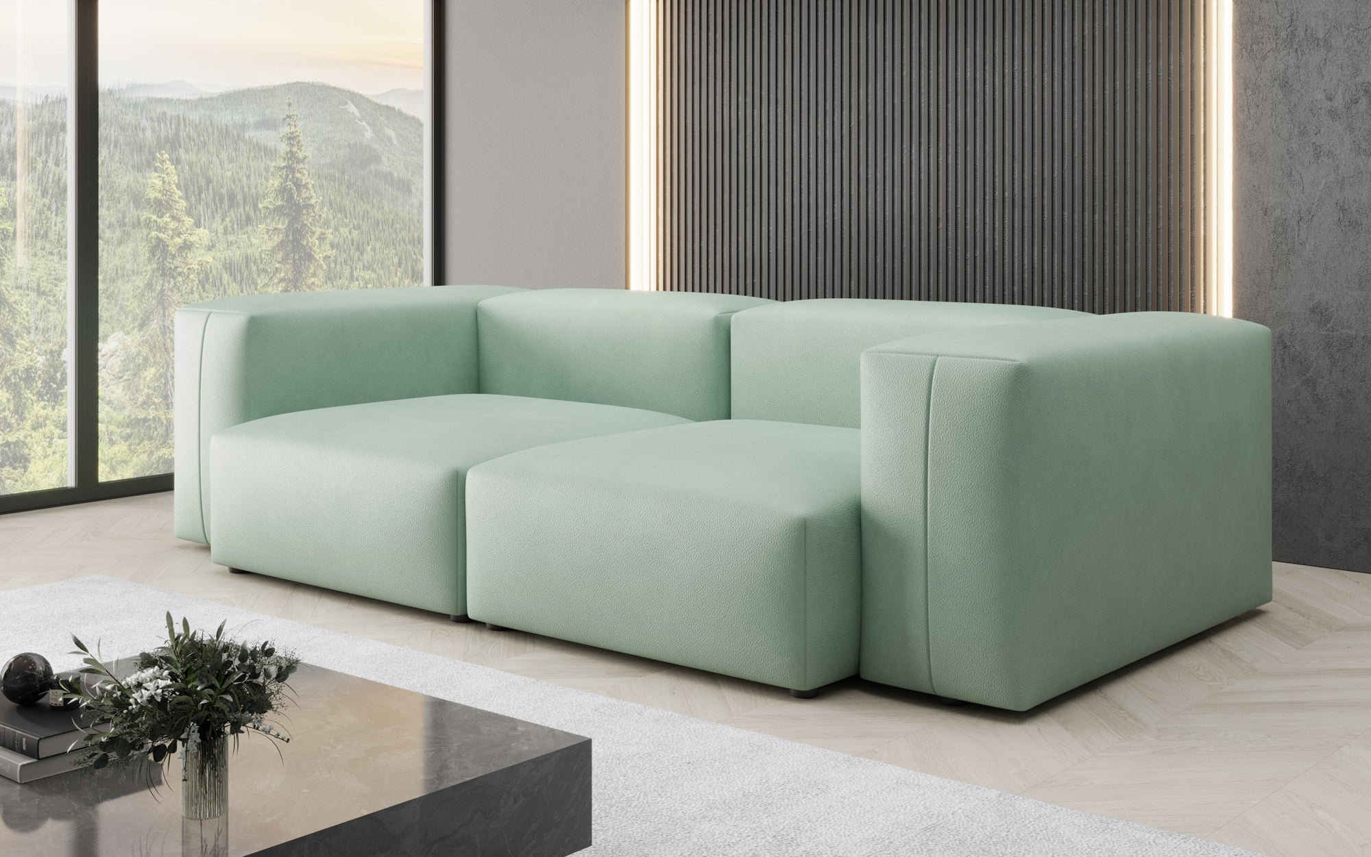 Designer 2-personers sofa Snug i ægte læder