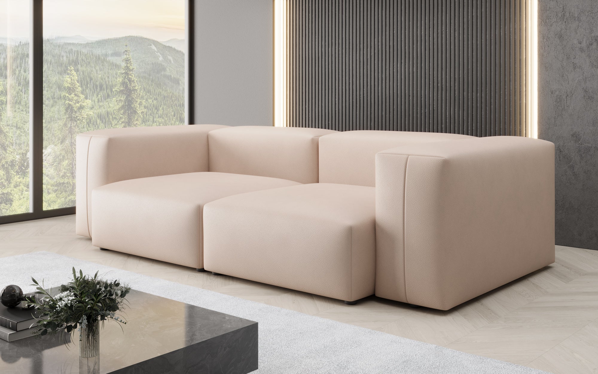 Designer 2-personers sofa Snug i ægte læder