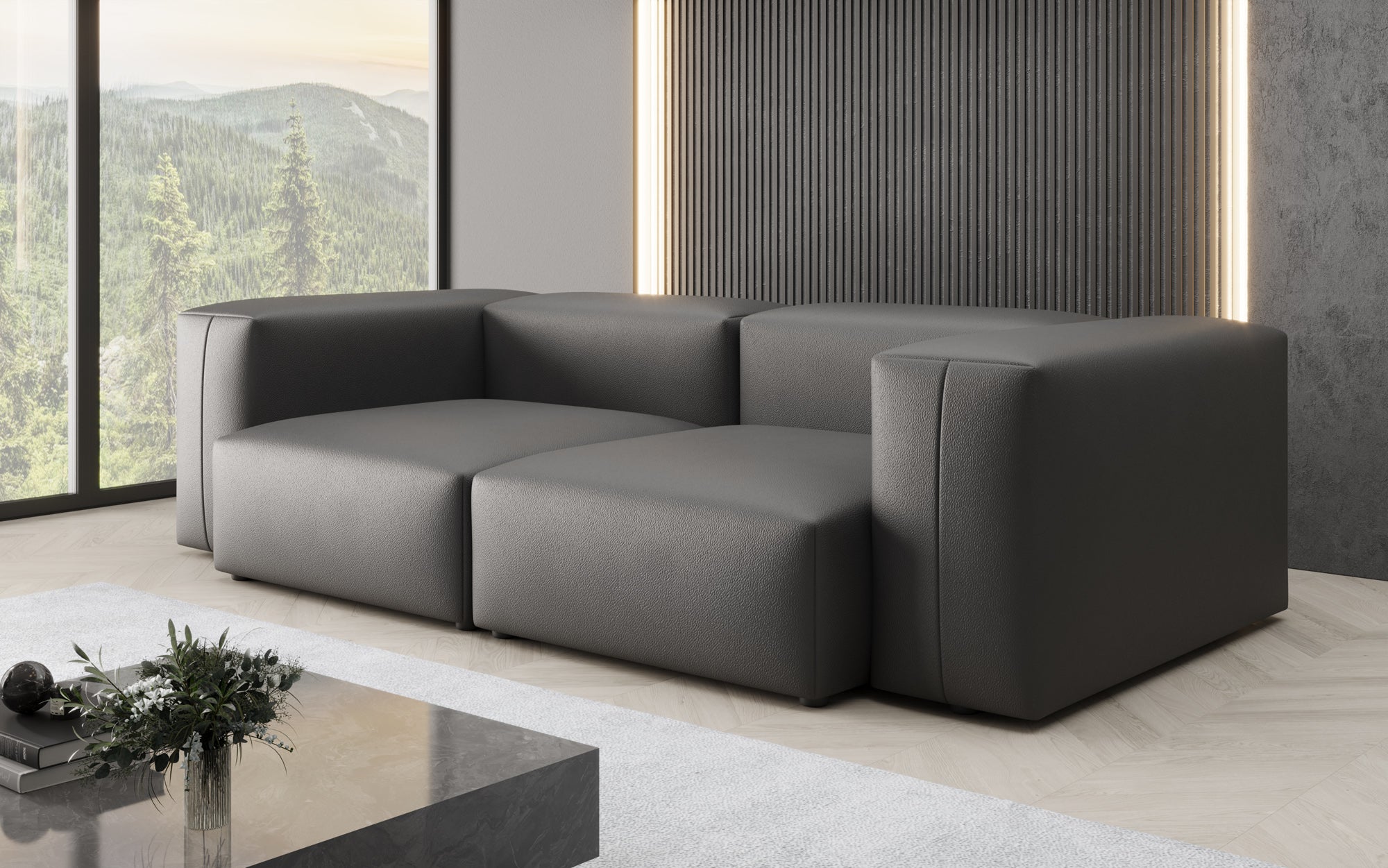 Designer 2-personers sofa Snug i ægte læder