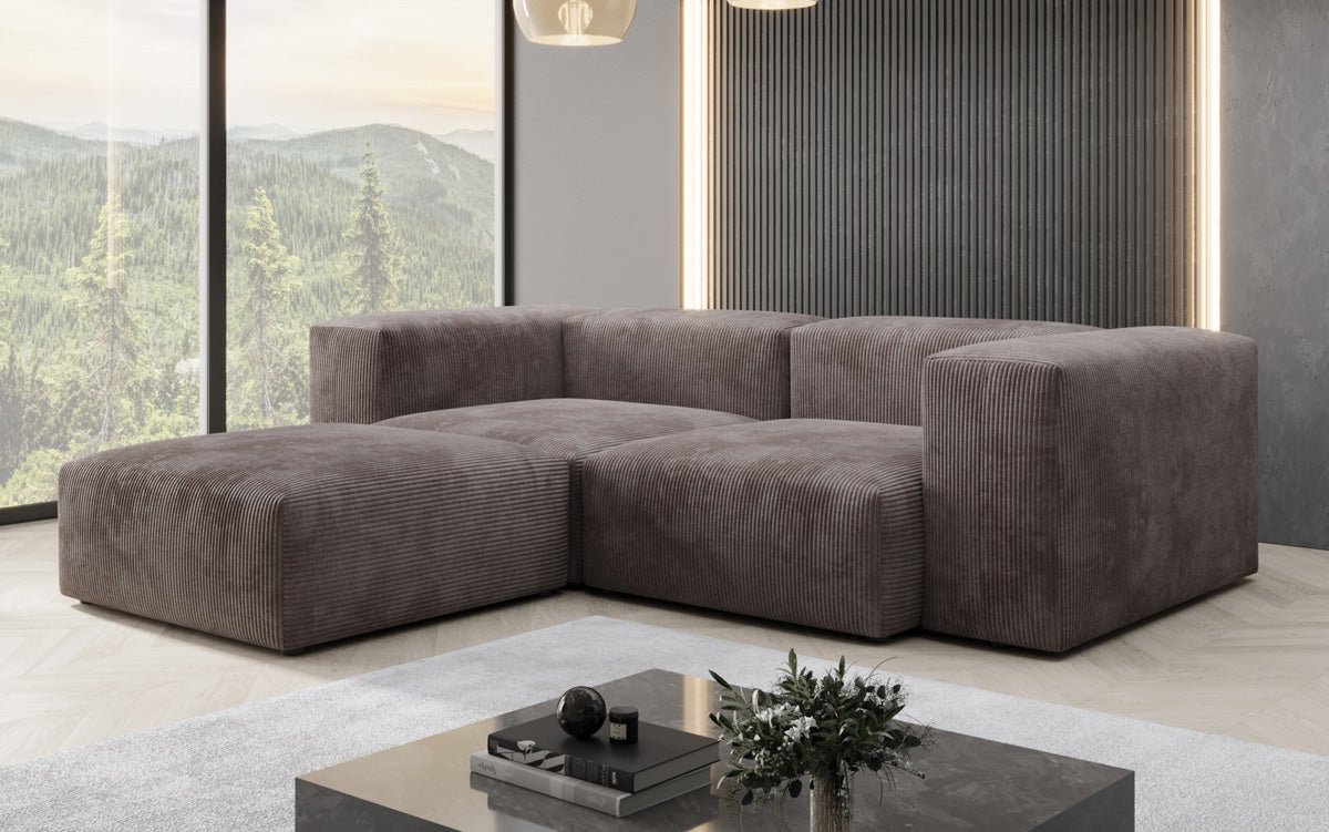 Designer L-sofa Snug Mini i kord