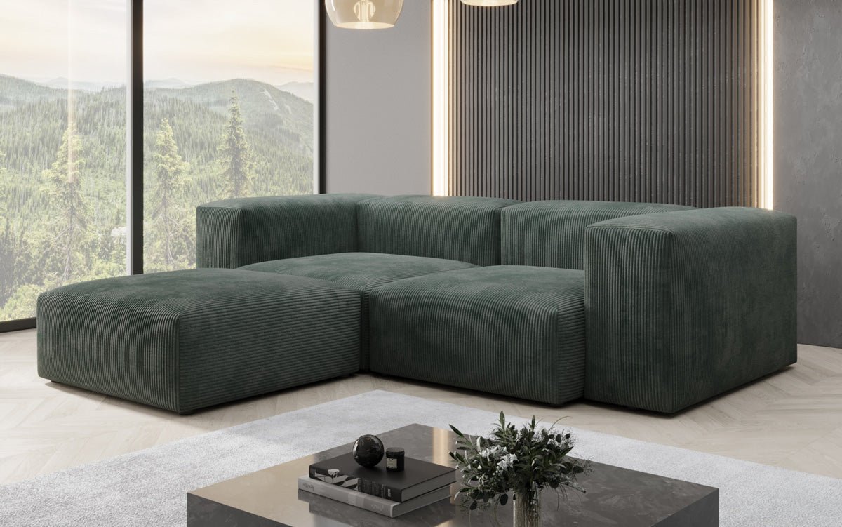 Designer L-sofa Snug Mini i kord
