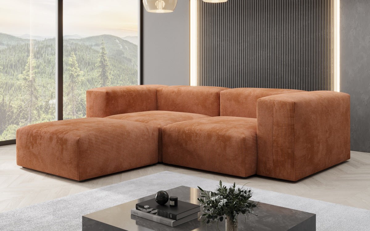 Designer L-sofa Snug Mini i kord