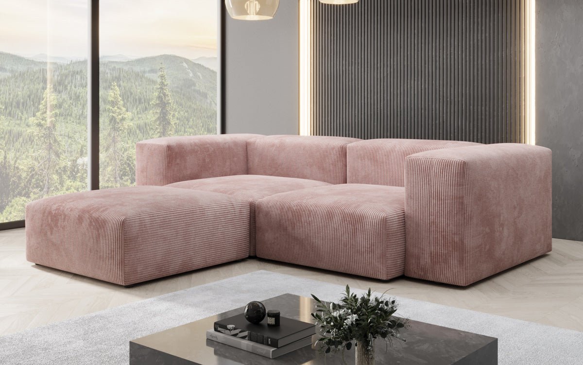Designer L-sofa Snug Mini i kord