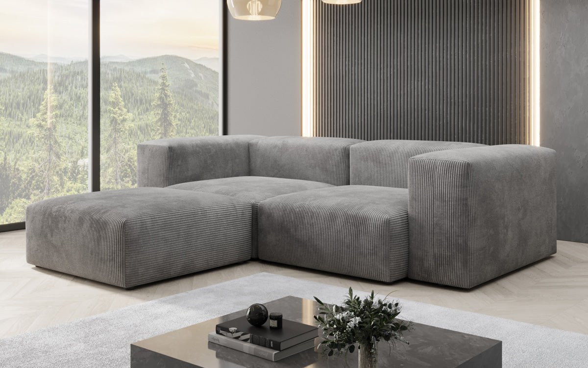 Designer L-sofa Snug Mini i kord