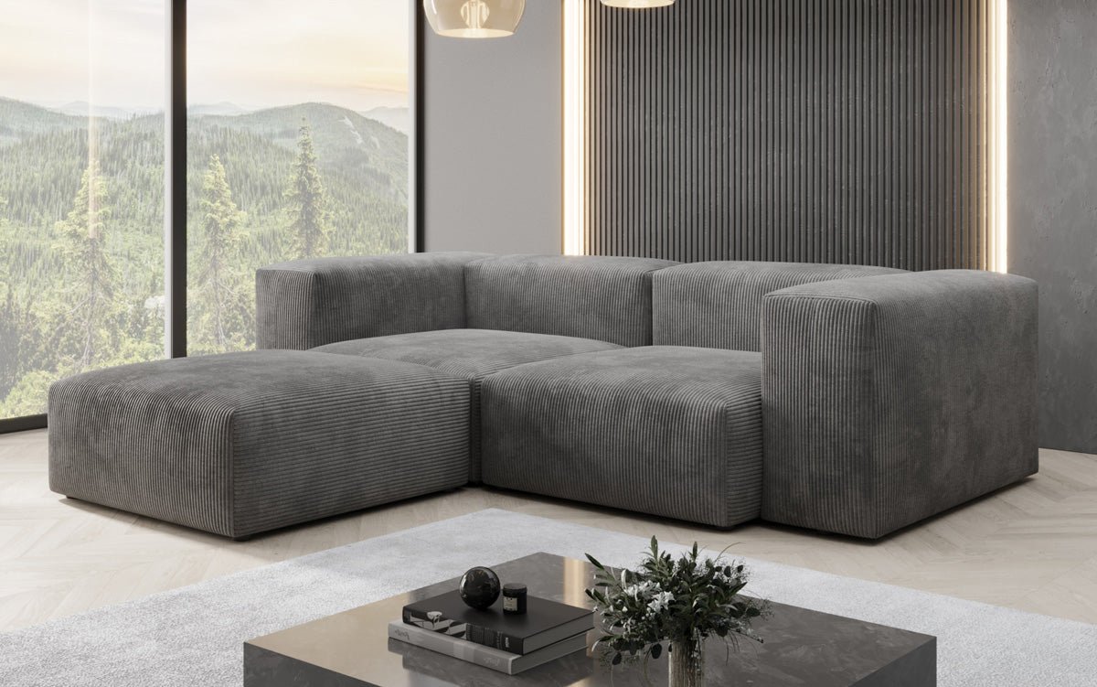 Designer L-sofa Snug Mini i kord