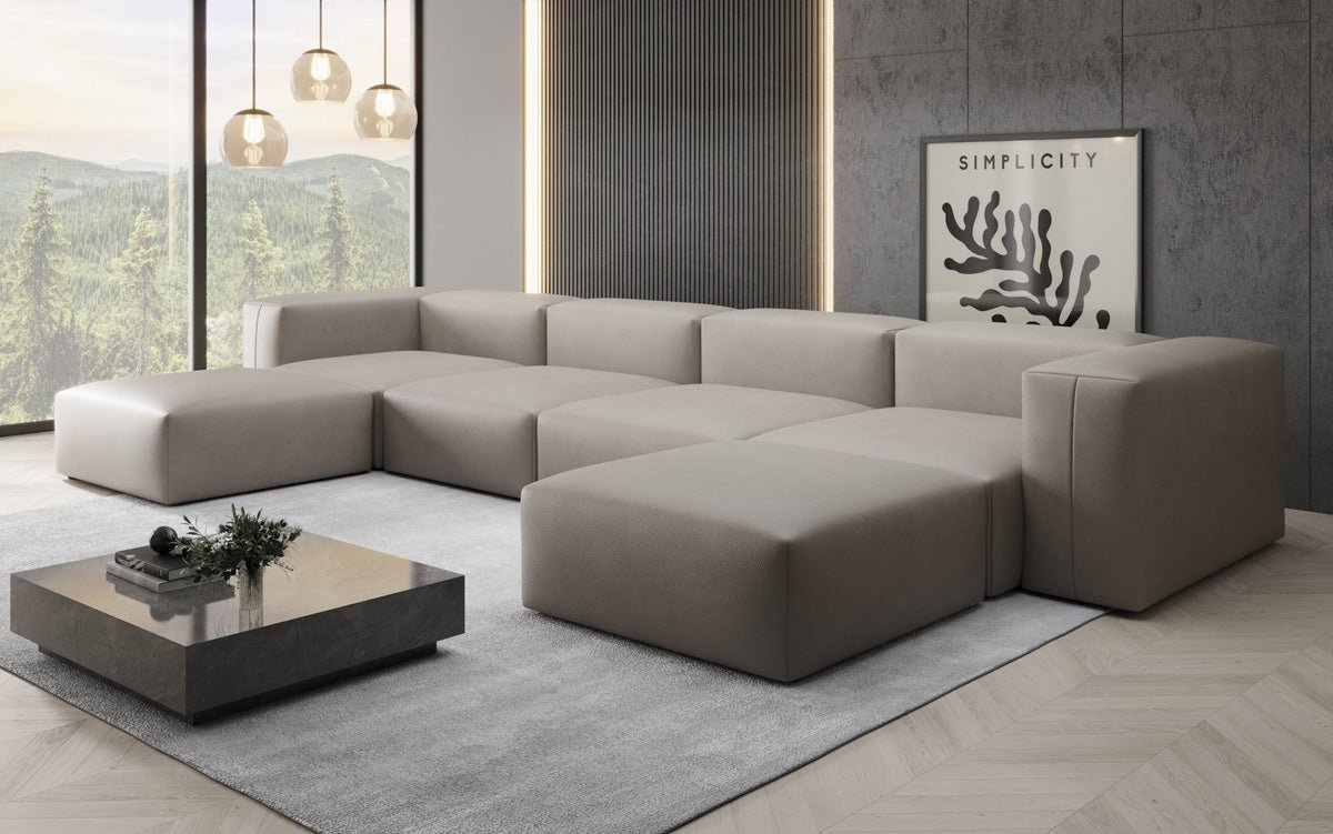 Designer U Sofa Snug i ægte læder