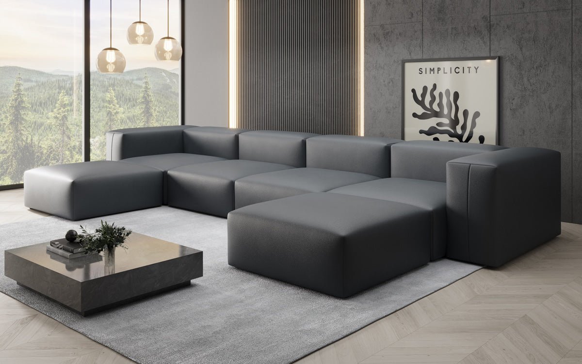 Designer U Sofa Snug i ægte læder