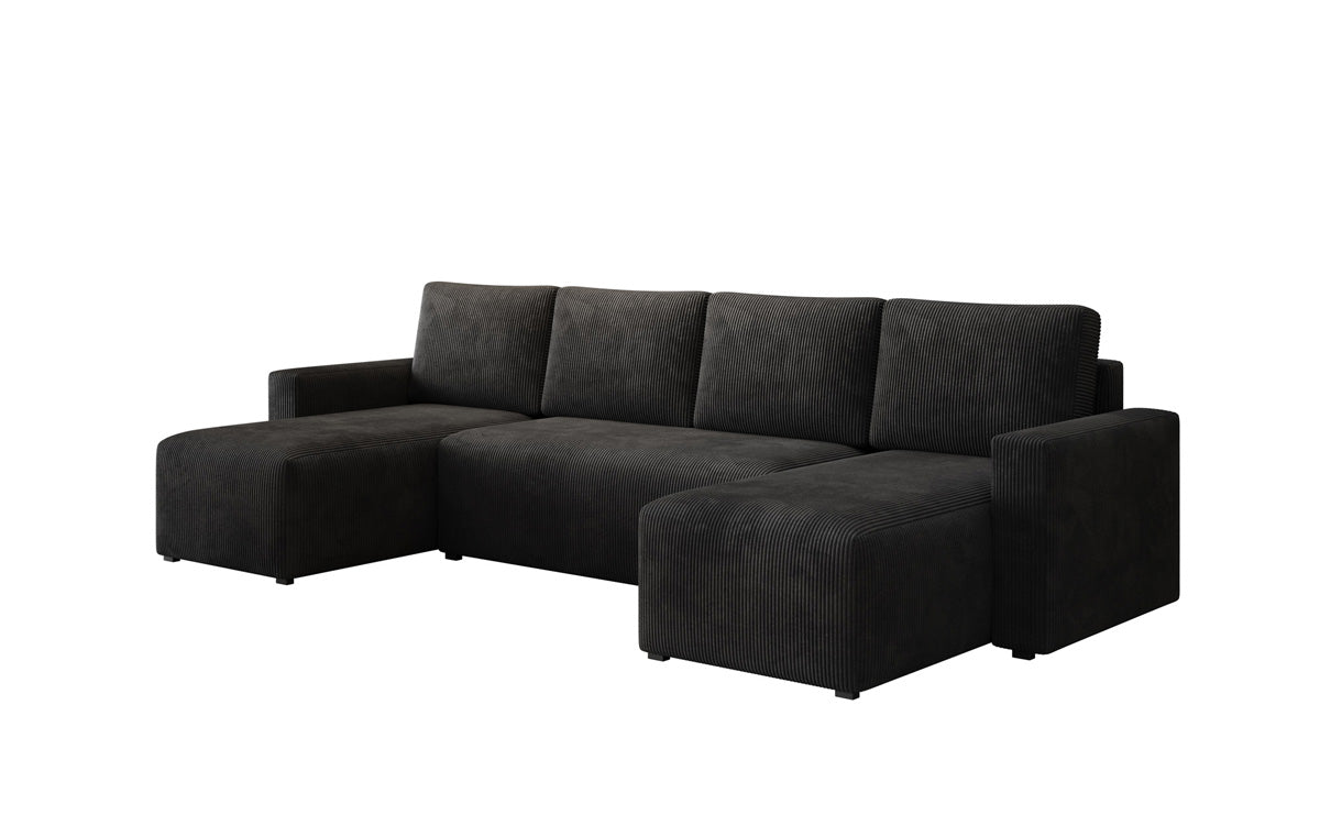 Designer Sofa Melva U med sove- og klapsystem i fløjl