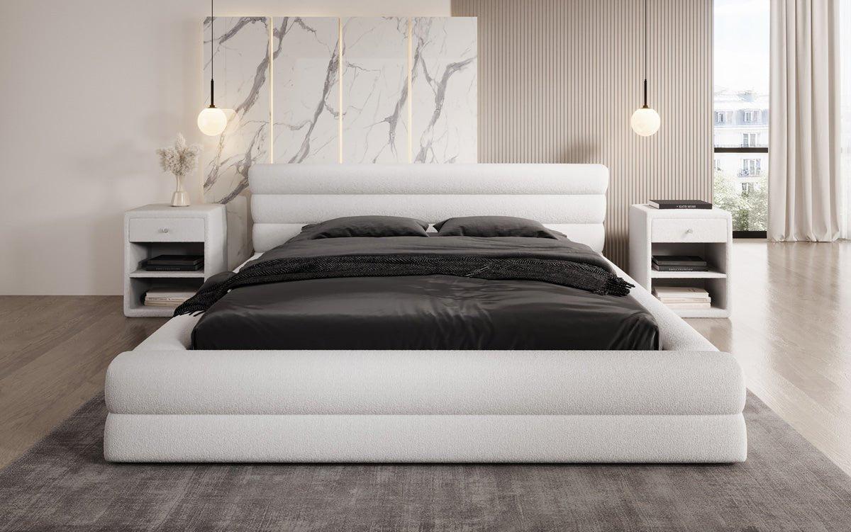 Designer polsterseng Velana Bouclé med opbevaringsplads