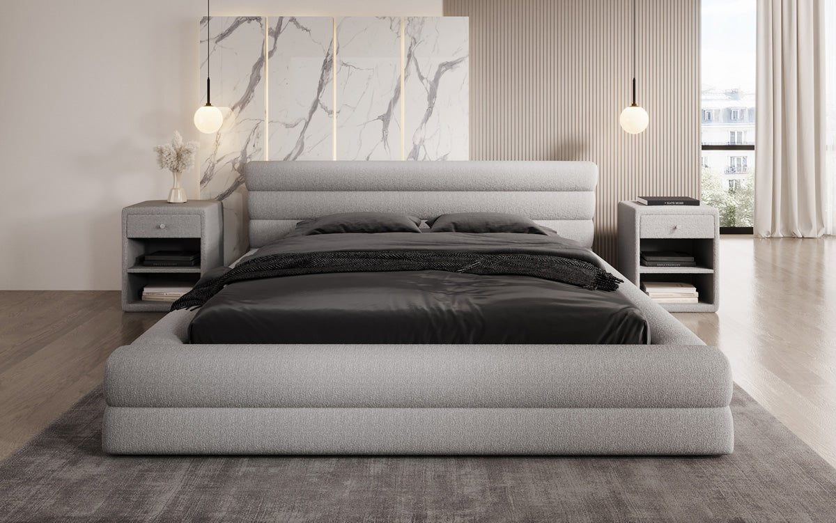 Designer polsterseng Velana Bouclé med opbevaringsplads
