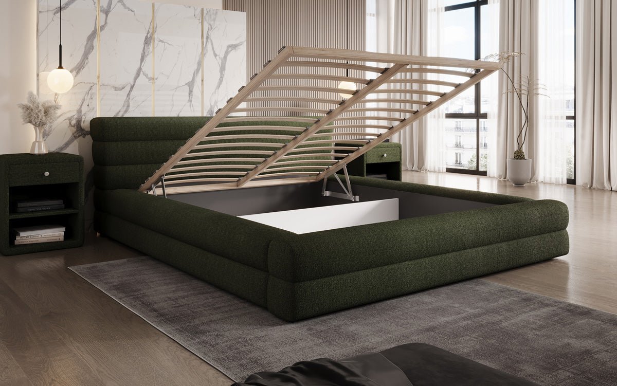 Designer polsterseng Velana Bouclé med opbevaringsplads