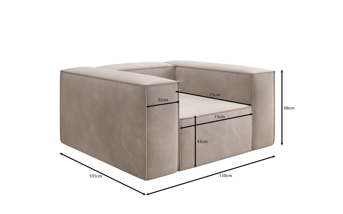 Designer Sofa-Lænestol Lesley i Velour