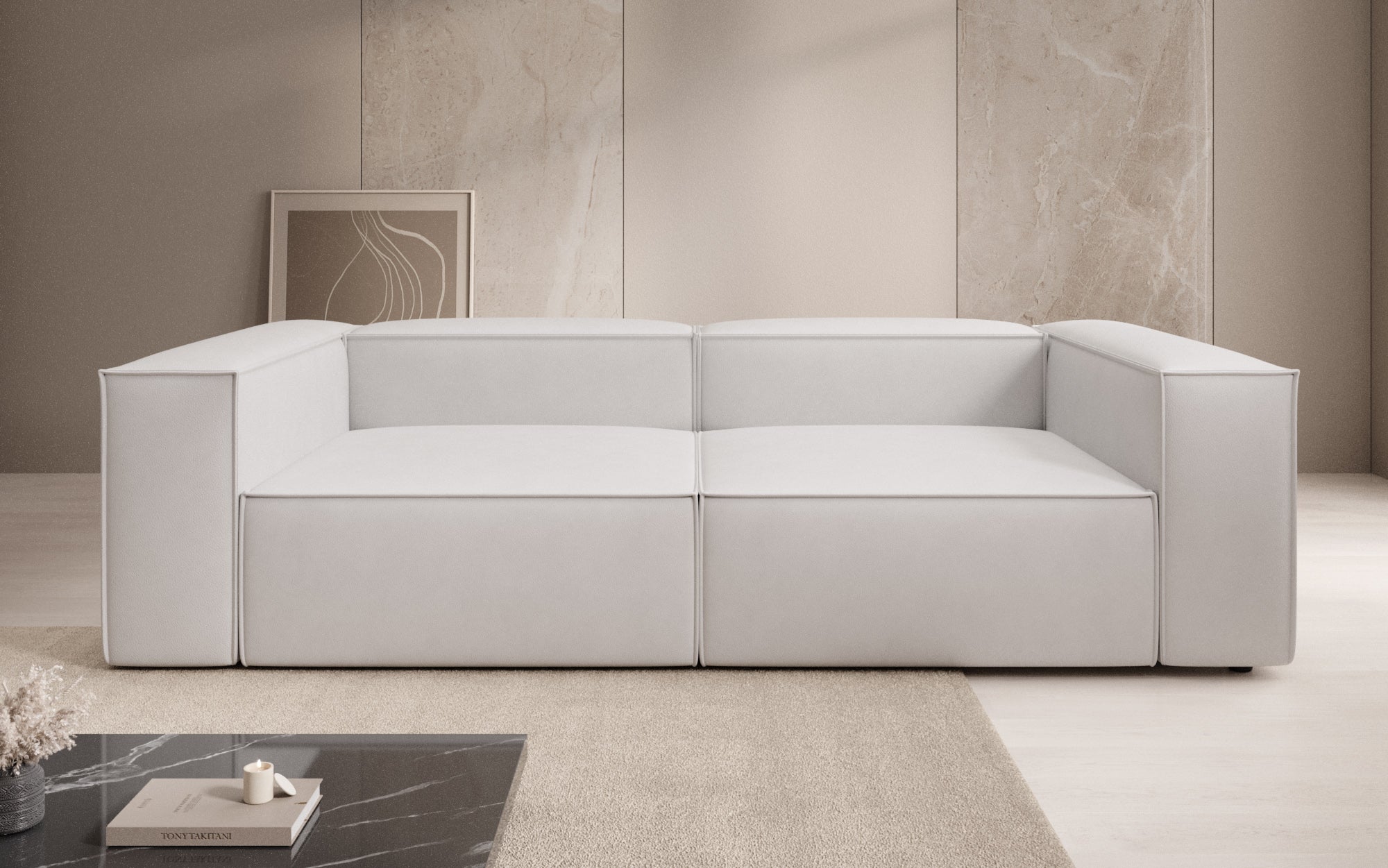 Designer Sofa Lesley 3-personers i ægte læder
