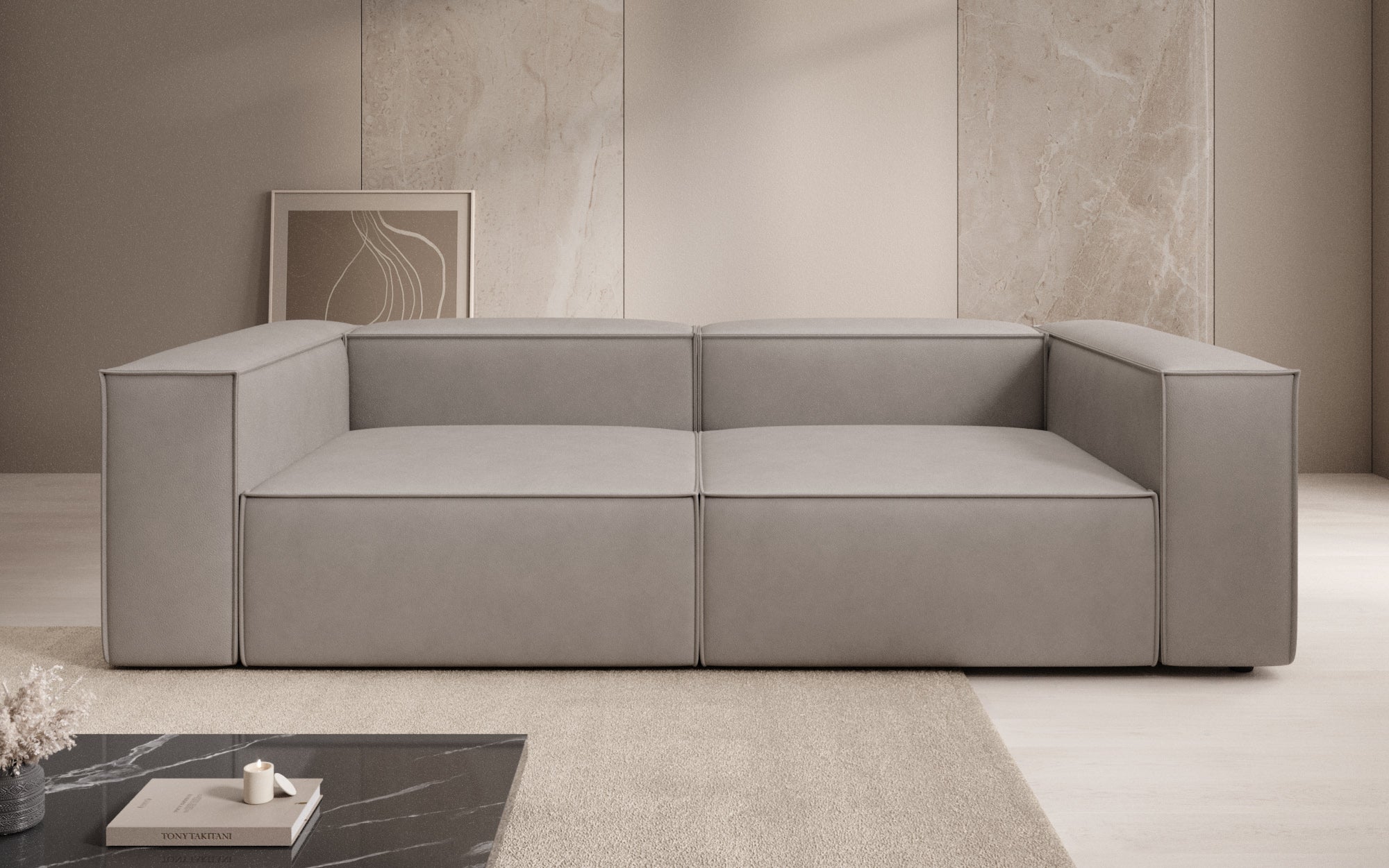 Designer Sofa Lesley 3-personers i ægte læder