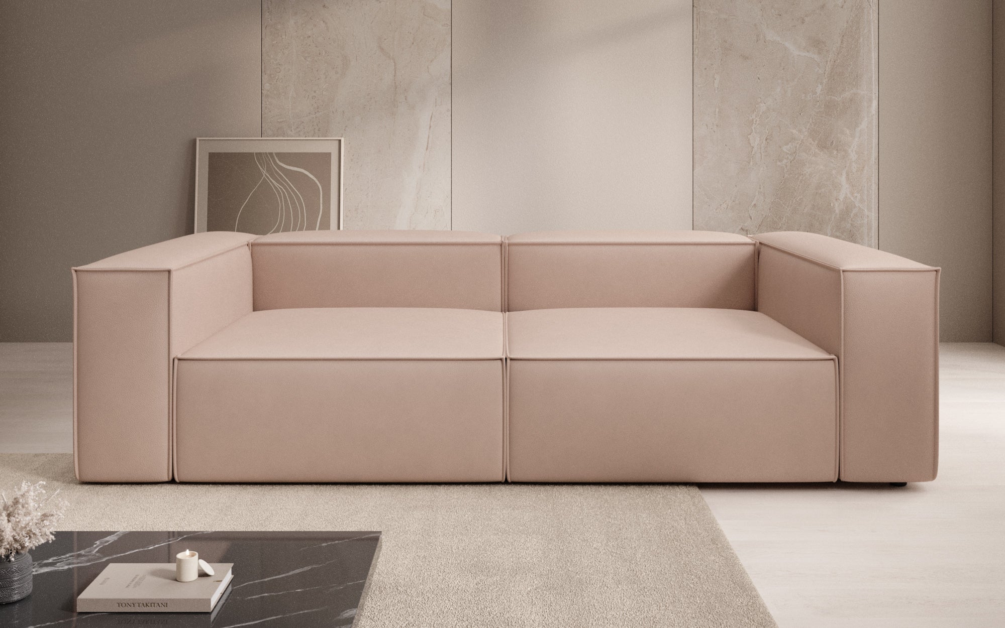 Designer Sofa Lesley 3-personers i ægte læder